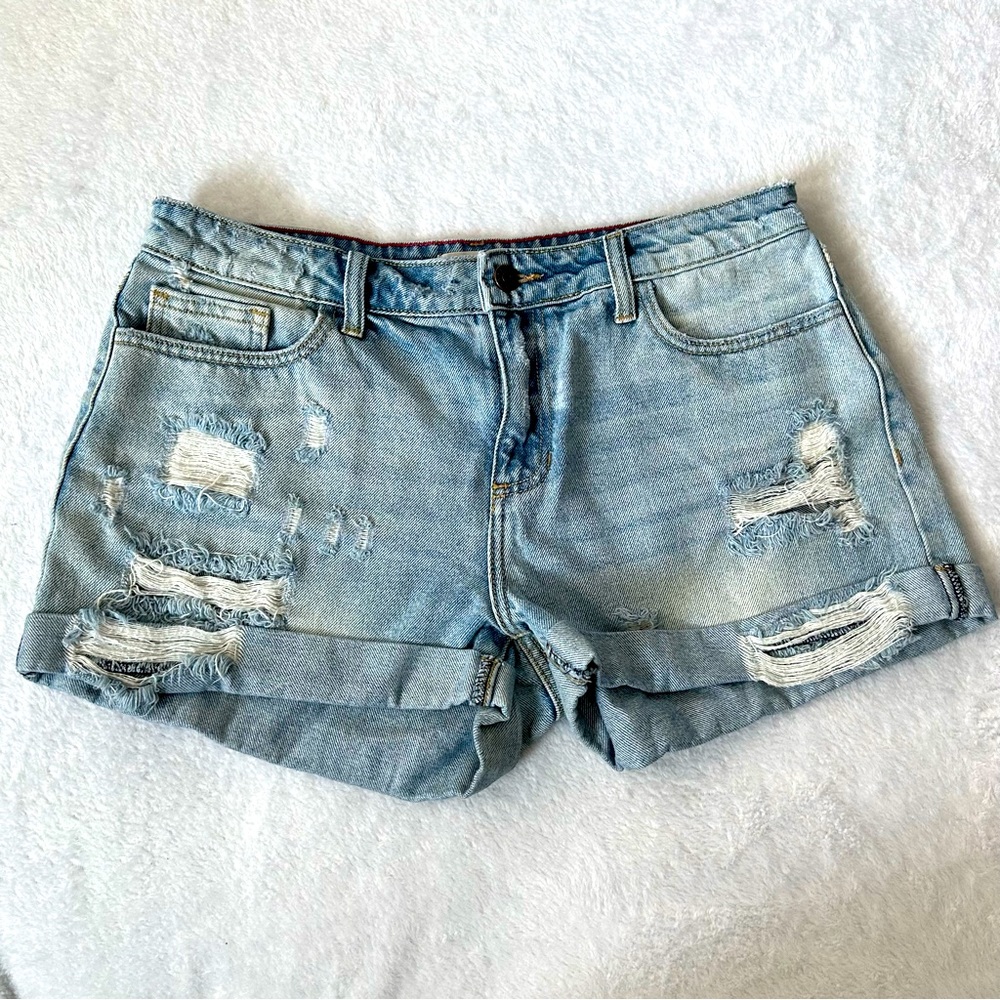Distressed Denim Shorts